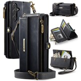 Samsung Galaxy S25 Plus hoesje portemonnee tasje - Zwart - Model SM-S936