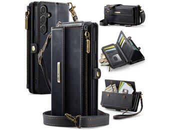 Caseme Samsung Galaxy S25 Plus hoesje - portemonnee tasje - Zwart