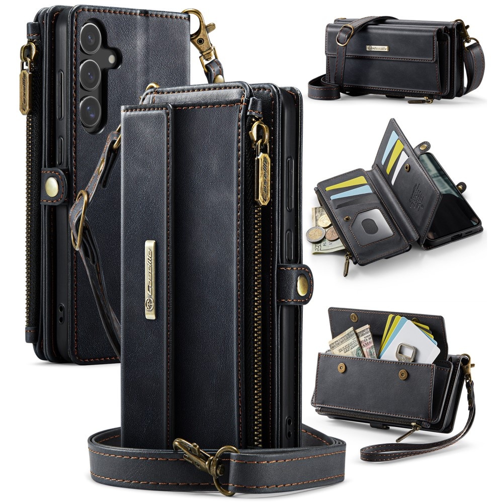 Samsung Galaxy S25 Plus hoesje portemonnee tasje - Zwart - Model SM-S936