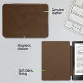 Kobo Aura Edition 2 hoes (6 inch) Leren sleepcover - Coffee - Model N236
