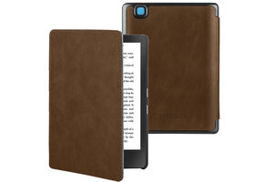 Lunso Kobo Aura H20 Edition 2 hoes (6.8 inch) - Leren sleepcover - Coffee