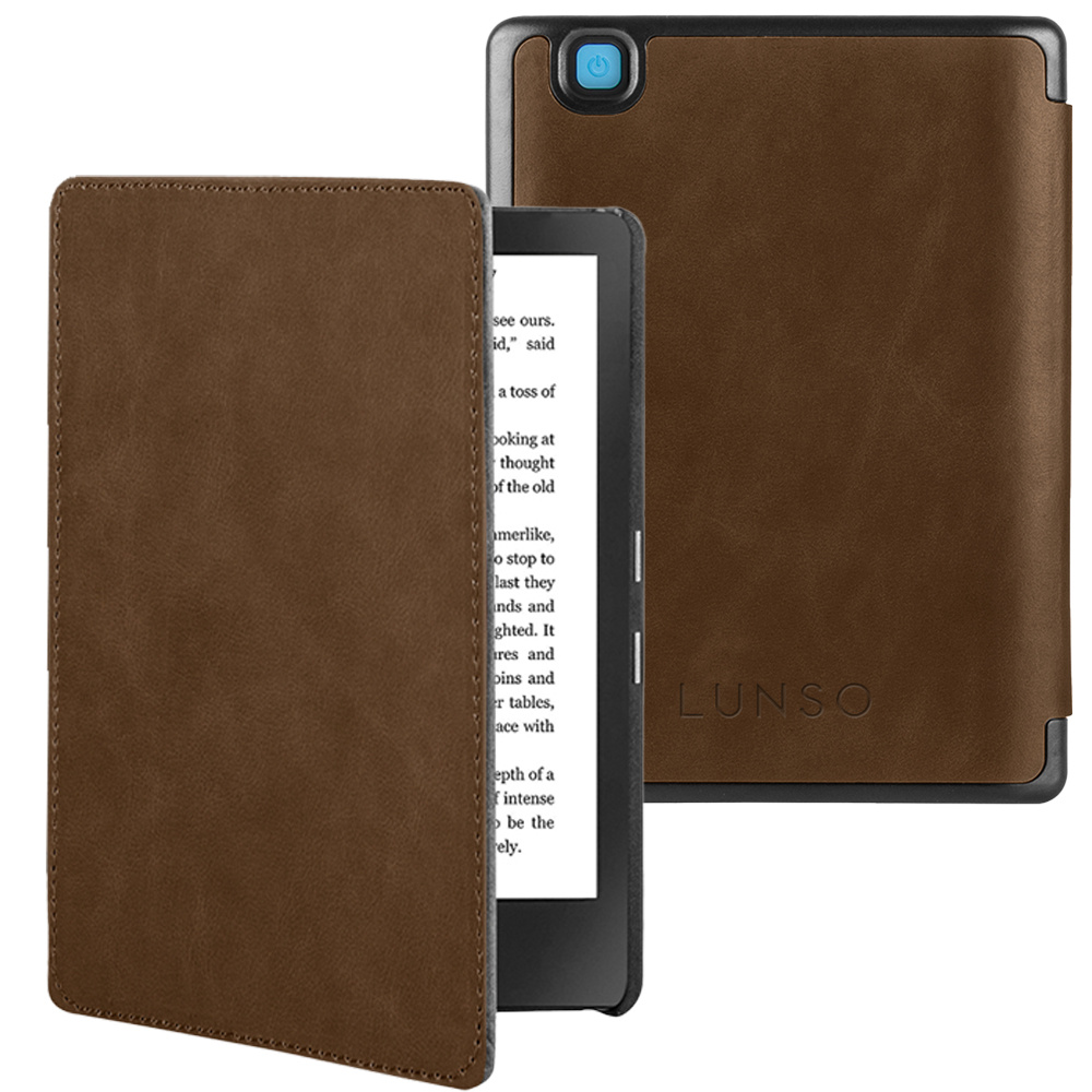 Kobo Aura H20 Edition 2 hoes (6.8 inch) Leren sleepcover - Coffee