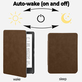 Kobo Aura H20 Edition 2 hoes (6.8 inch) Leren sleepcover - Coffee