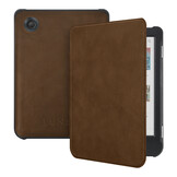 Kobo Clara BW / Clara Colour hoes (6 inch) echt leren sleepcover - Coffee