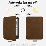 Kobo Clara BW / Clara Colour hoes (6 inch) echt leren sleepcover - Coffee
