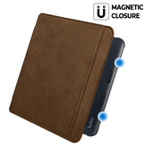 Kobo Libra Colour hoes (7 inch) echt leren sleepcover - Coffee