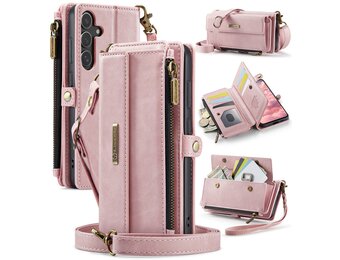 Caseme Samsung Galaxy S25 Plus hoesje - portemonnee tasje - Lichtroze