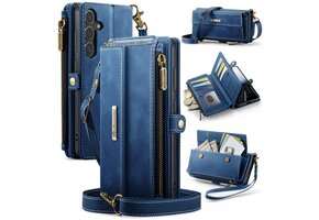 Caseme Samsung Galaxy S25 Plus hoesje - portemonnee tasje - Blauw