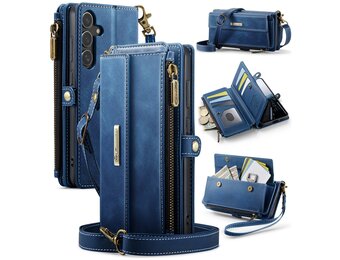 Caseme Samsung Galaxy S25 Plus hoesje - portemonnee tasje - Blauw