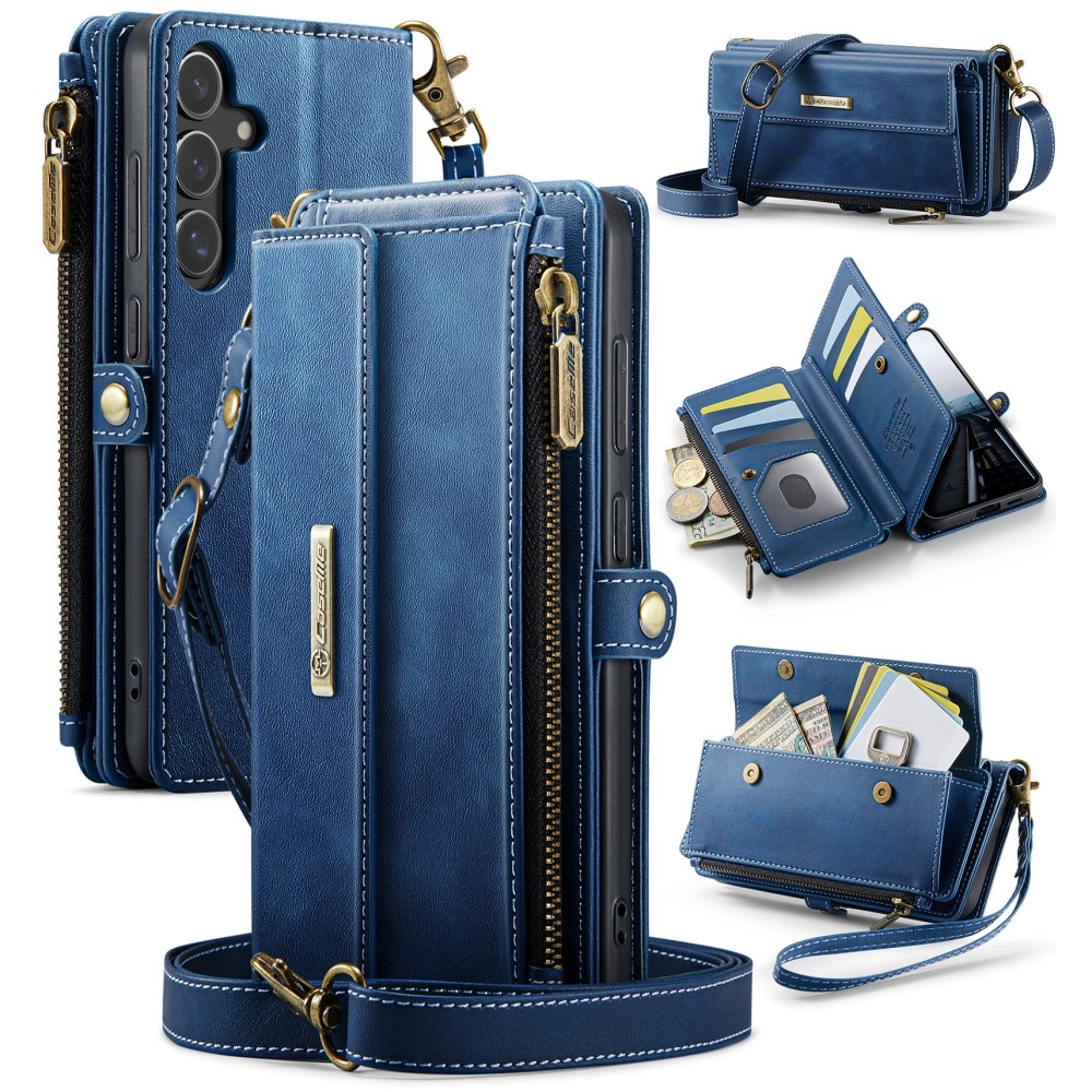 Caseme Samsung Galaxy S25 Plus hoesje - portemonnee tasje - Blauw