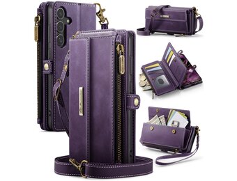 Caseme Samsung Galaxy S25 Plus hoesje - portemonnee tasje - Paars