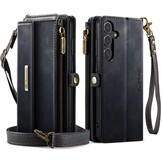 Samsung Galaxy S25 hoesje portemonnee tasje - Zwart - Model SM-S931