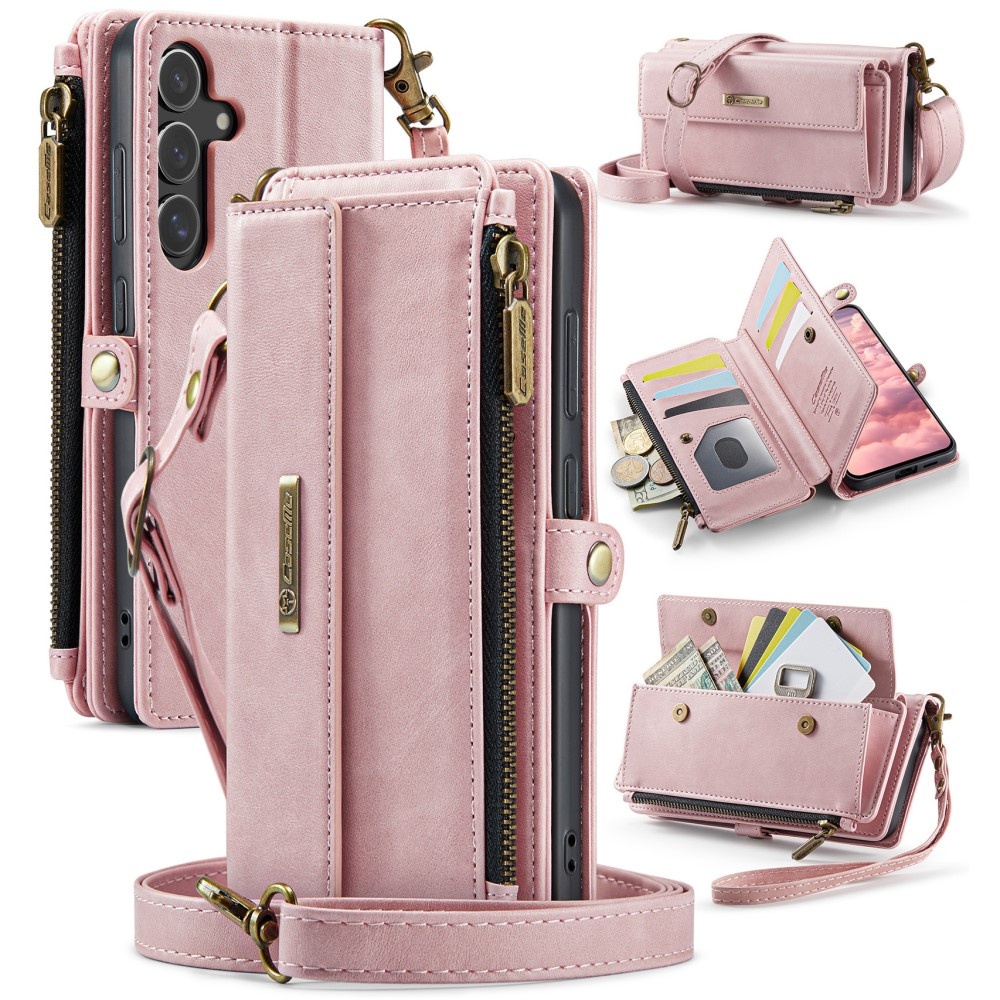 Caseme Samsung Galaxy S25 hoesje - portemonnee tasje - Lichtroze