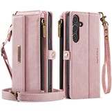 Samsung Galaxy S25 hoesje portemonnee tasje - Lichtroze - Model SM-S931