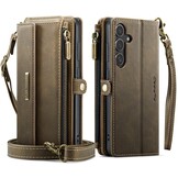Samsung Galaxy S25 hoesje portemonnee tasje - Bruin - Model SM-S931