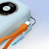 Dudao powerbank 20000 mAh met USB en USB C aansluiting - Lichtblauw