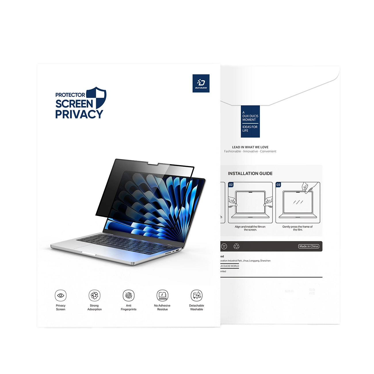 Dux Ducis MacBook Pro 14 inch (2021-2024) Glazen Screenprotector Privacy - Zwart - Model A2442 / A2779 / A2918 / A2992 / A3112 / A3185 / A3401
