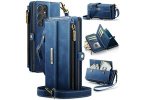 Caseme Samsung Galaxy S25 Ultra hoesje - portemonnee tasje - Blauw