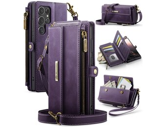 Caseme Samsung Galaxy S25 Ultra hoesje - portemonnee tasje - Paars
