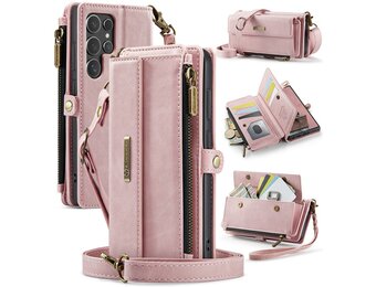 Caseme Samsung Galaxy S25 Ultra hoesje - portemonnee tasje - Lichtroze