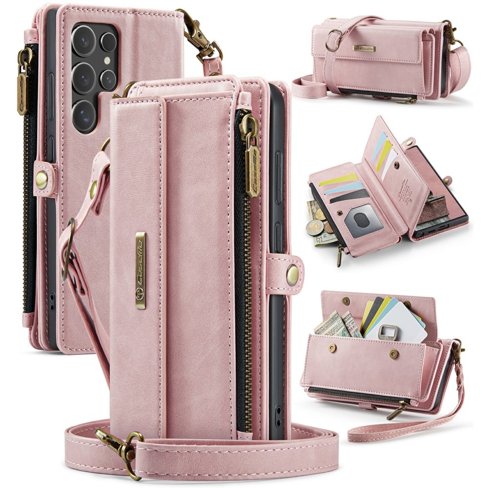 Samsung Galaxy S25 Ultra hoesje portemonnee tasje - Lichtroze - Model SM-S938