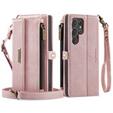 Samsung Galaxy S25 Ultra hoesje portemonnee tasje - Lichtroze - Model SM-S938