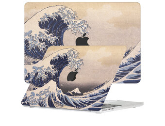 Lunso MacBook Air 13 inch (2022-2025) cover hoes - case - Hokusai's Great Wave