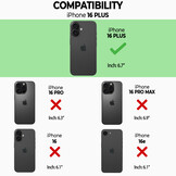 Høyde iPhone 16 Plus hoesje - Backcover met siliconen ringen - Transparant