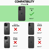 Høyde iPhone 16 hoesje - Backcover met siliconen ringen - Transparant