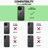 Høyde iPhone 16 Pro Max backcover - Telefoonhoes met koord - Blanc Bliss