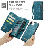 iPhone 17e / iPhone 16e  hoesje Vintage 2 in 1 portemonnee - Blauw