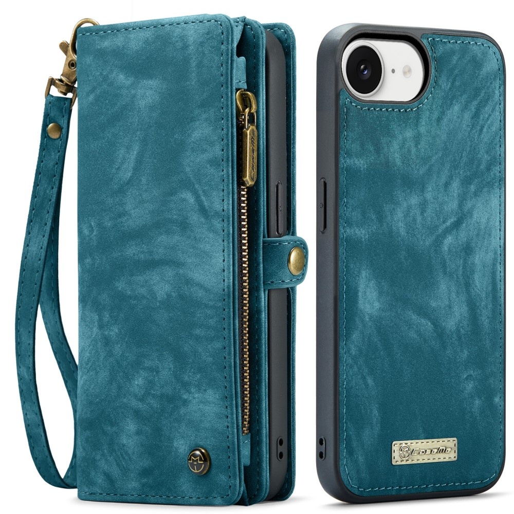 iPhone 17e / iPhone 16e  hoesje Vintage 2 in 1 portemonnee - Blauw
