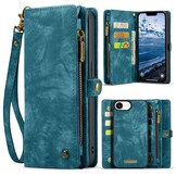 iPhone 17e / iPhone 16e  hoesje Vintage 2 in 1 portemonnee - Blauw