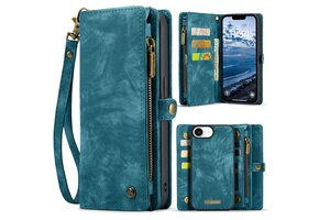 Caseme iPhone 17e / iPhone 16e  hoesje - Vintage 2 in 1 portemonnee - Blauw