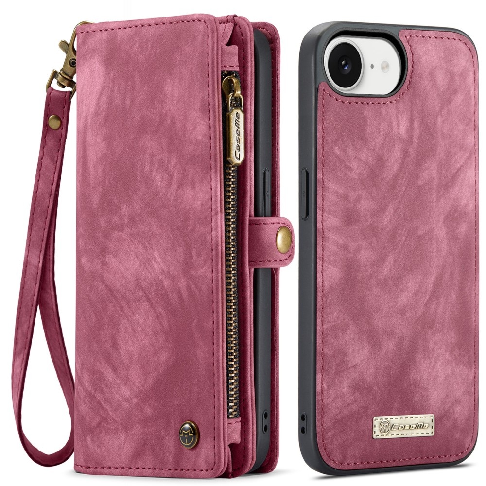iPhone 16e hoesje Vintage 2 in 1 portemonnee - Rood