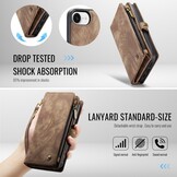 iPhone 16e hoesje Vintage 2 in 1 portemonnee - Bruin