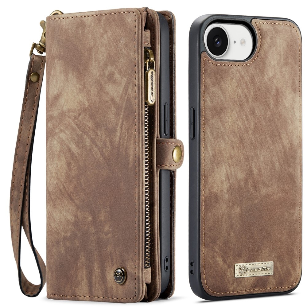 iPhone 17e / iPhone 16e  hoesje Vintage 2 in 1 portemonnee - Bruin