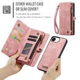 iPhone 17e / iPhone 16e  hoesje Vintage 2 in 1 portemonnee - Roze