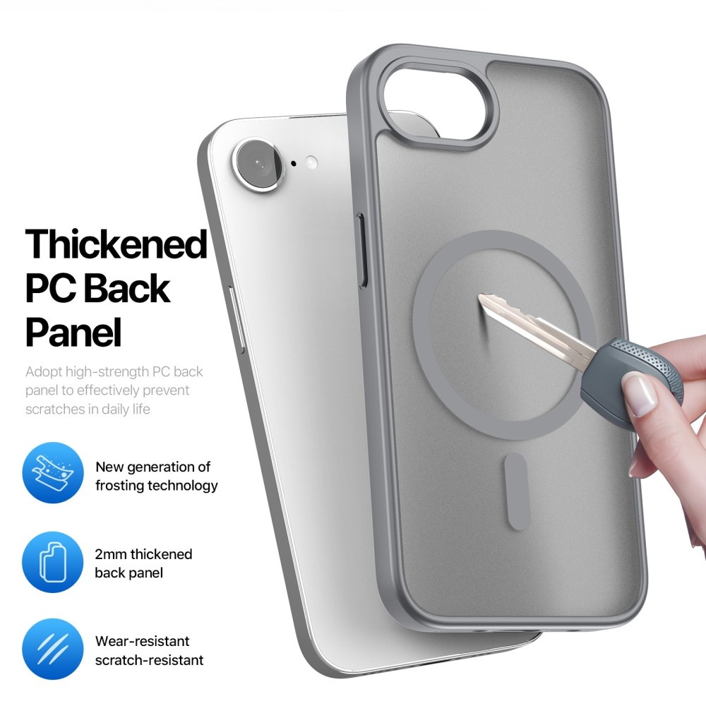 Dux Ducis Yind iPhone 17e / iPhone 16e hoesje – slanke backcover met volledige MagSafe ondersteuning - Grijs
