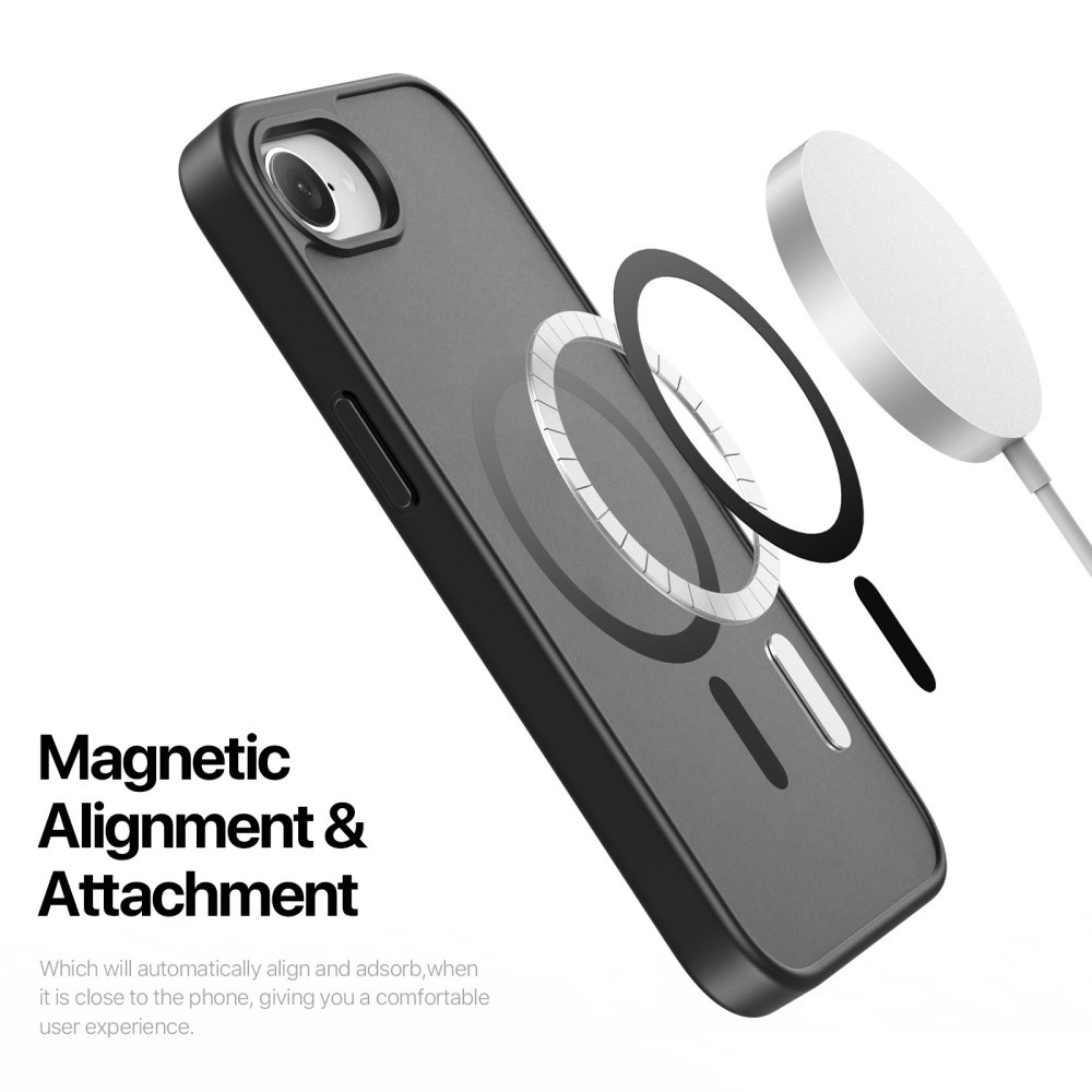 Dux Ducis Yind  iPhone 17e / iPhone 16e  hoesje – slanke backcover met volledige MagSafe ondersteuning - Zwart