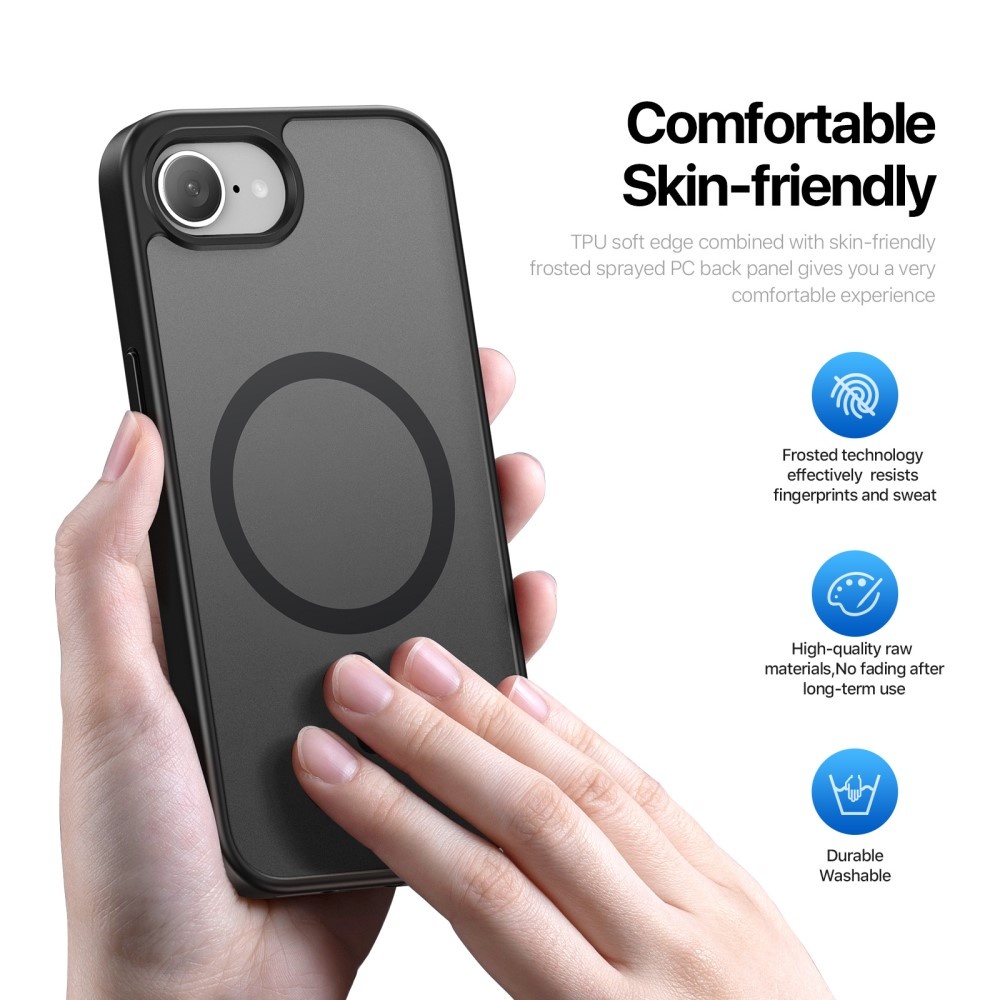 Dux Ducis Yind iPhone 16e hoesje – slanke backcover met volledige MagSafe ondersteuning - Zwart