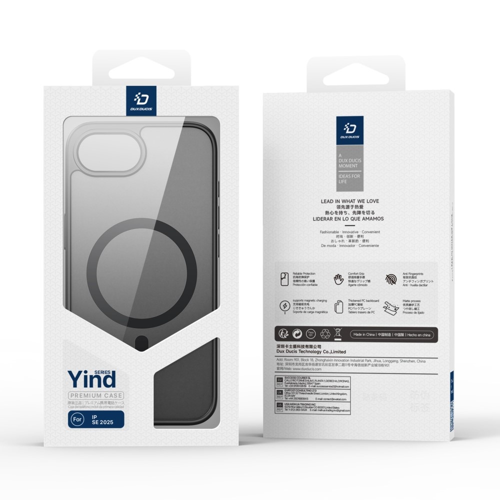Dux Ducis Yind iPhone 16e hoesje – slanke backcover met volledige MagSafe ondersteuning - Zwart