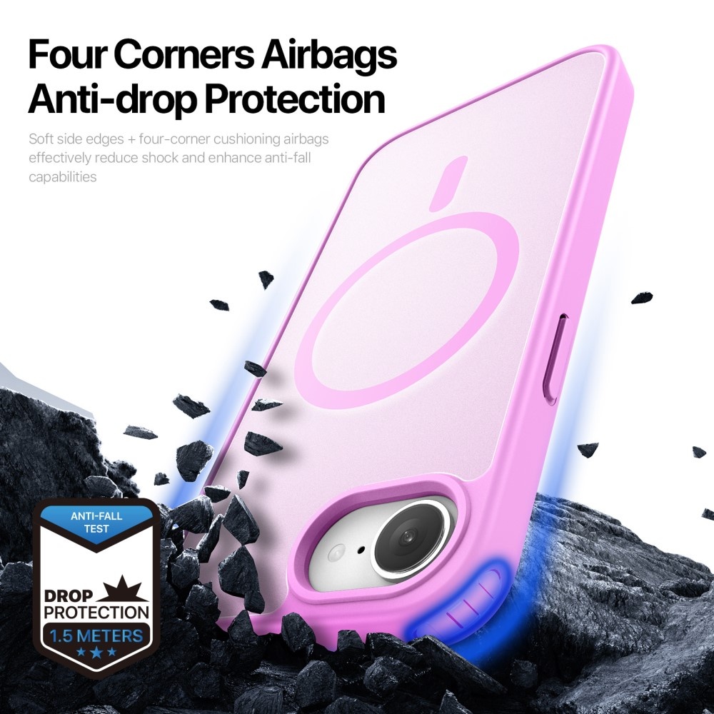 Dux Ducis Yind iPhone 17e / iPhone 16e  hoesje – slanke backcover met volledige MagSafe ondersteuning - Roze