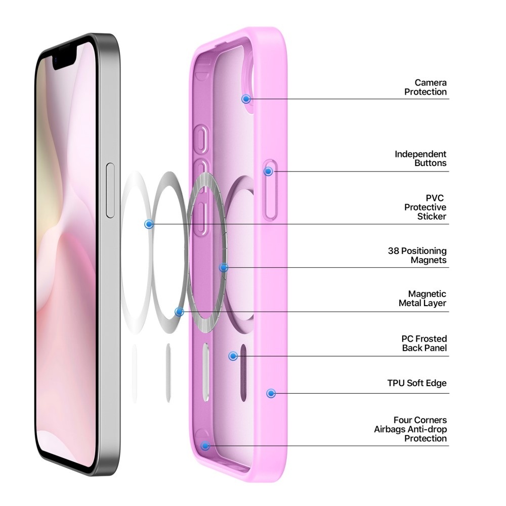 Dux Ducis Yind iPhone 17e / iPhone 16e  hoesje – slanke backcover met volledige MagSafe ondersteuning - Roze