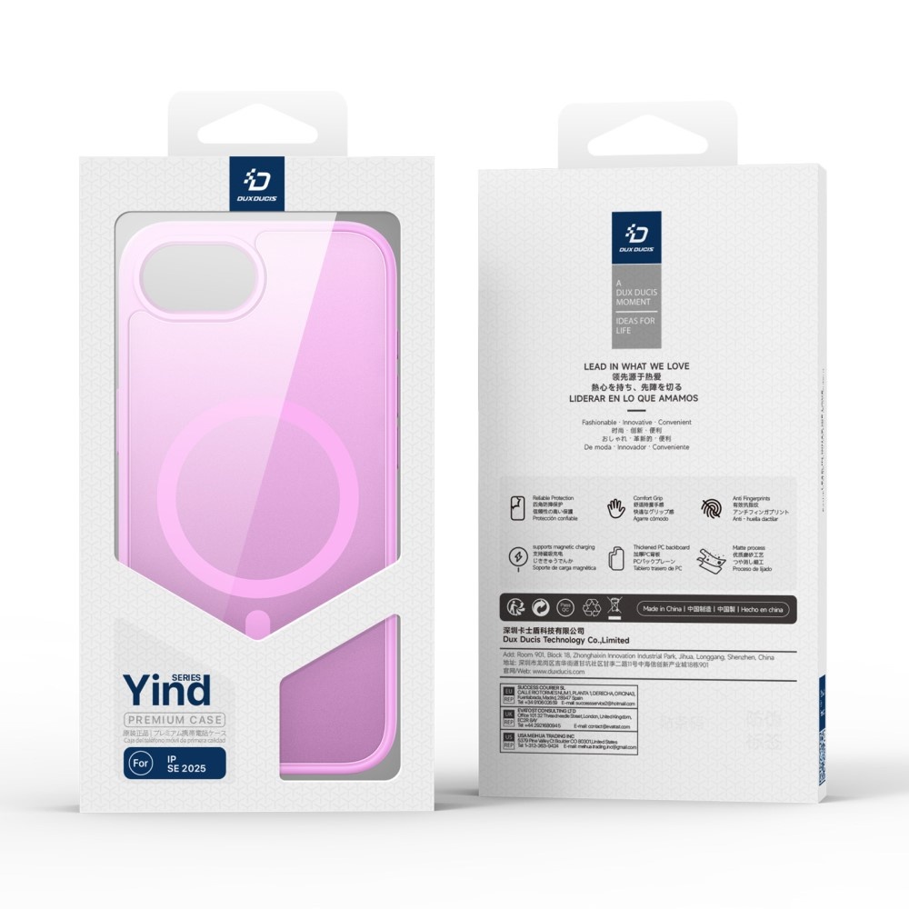 Dux Ducis Yind iPhone 17e / iPhone 16e  hoesje – slanke backcover met volledige MagSafe ondersteuning - Roze