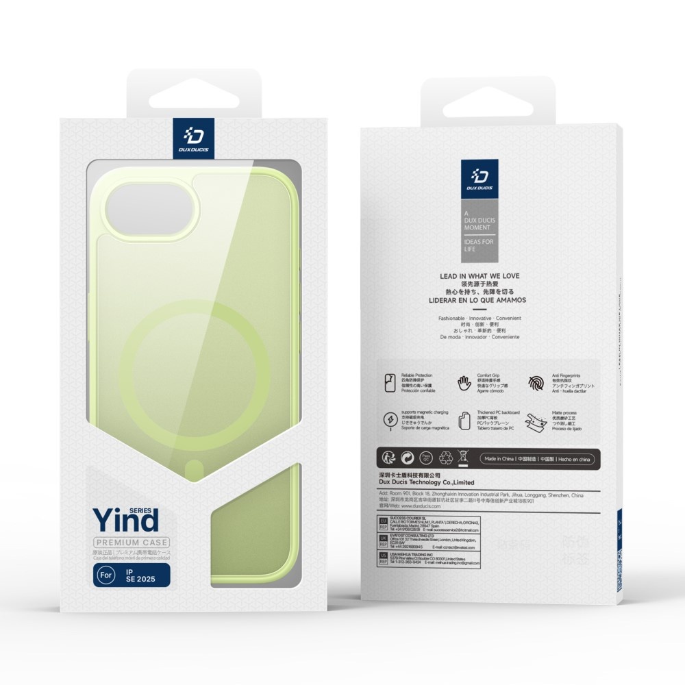Dux Ducis Yind iPhone 17e / iPhone 16e  hoesje – slanke backcover met volledige MagSafe ondersteuning - Limoen Groen