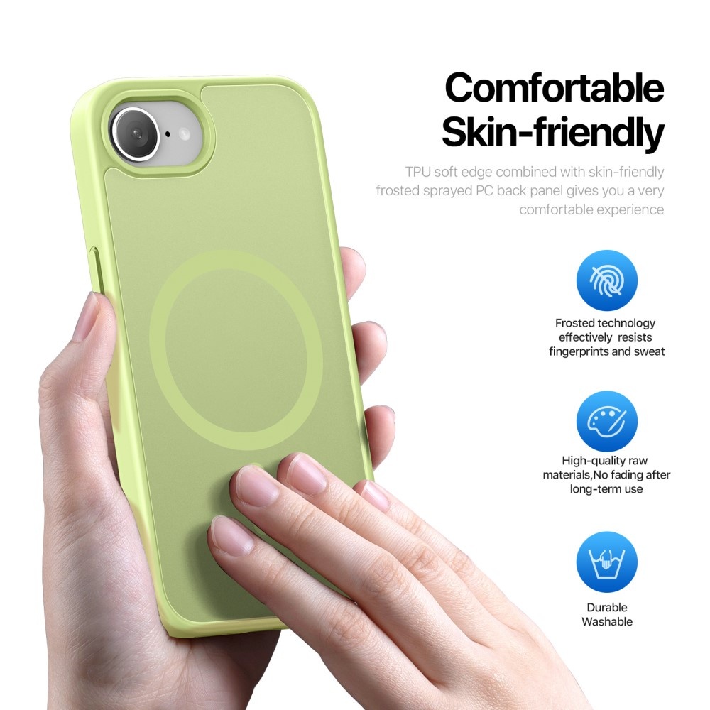 Dux Ducis Yind iPhone 17e / iPhone 16e  hoesje – slanke backcover met volledige MagSafe ondersteuning - Limoen Groen