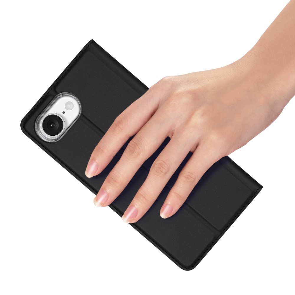 iPhone 17e / iPhone 16e  hoesje Slim Bookcase - Zwart