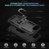 iPhone 17e / iPhone 16e hoesje Armor backcover met ringhouder - Zwart