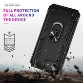 iPhone 17e / iPhone 16e hoesje Armor backcover met ringhouder - Zwart